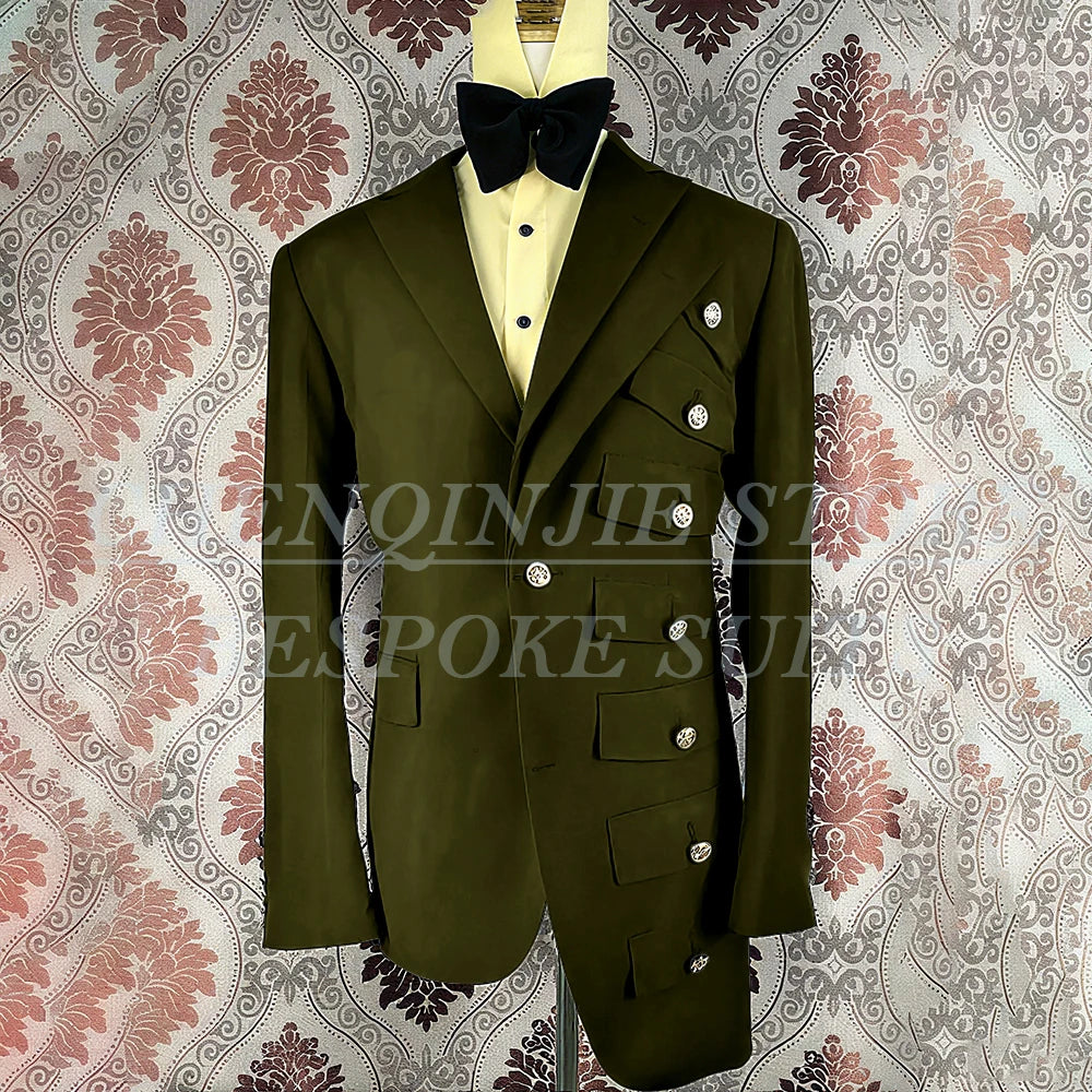 2025 Tuxedo Black Men Suits Wedding Groom Slim Fit Asymmetry Blazer Terno Masculino Prom 2Pieces Costume Homme Jacket+Pant Set