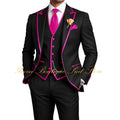 Elegant Men's 3 Piece Tuxedo for Men Slim Fit Jacket Vest Pants Wedding Suits for Groom Groomsman Prom Graduation Men Suits