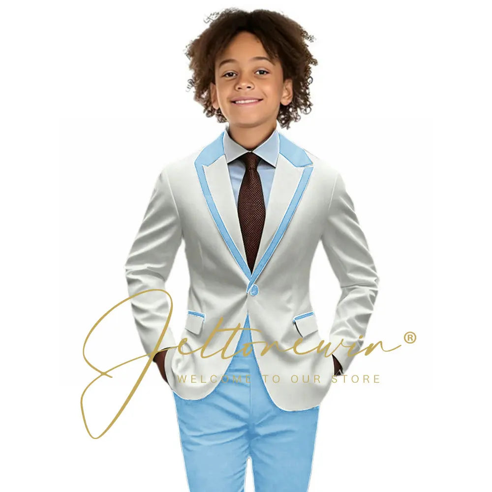 Suit for Boys Wedding Tuxedo 2-piece Kids Blazer Colorblock Design Suit 2-16 years old Custom Outfit