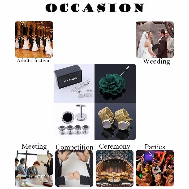 Classic design black bow tie and cufflinks and Studs set, men's silk tuxedo bow tie,for Father's Day,Anniversary and Bussiness.