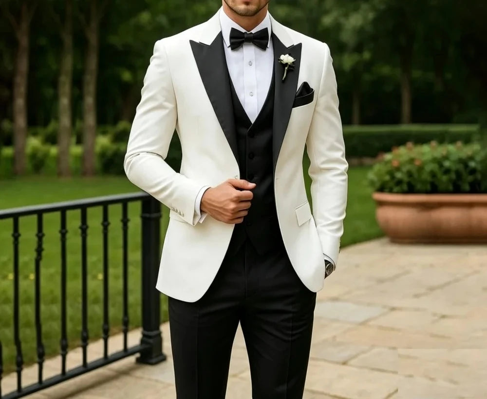 3 Pieces Wedding Tuxedo for Groom Sage Green Slim Fit Formal Men Suits Elegant Blazer Vest Pants Set for Prom Party Ceremony
