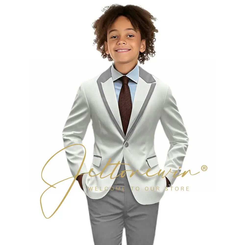 Suit for Boys Wedding Tuxedo 2-piece Kids Blazer Colorblock Design Suit 2-16 years old Custom Outfit