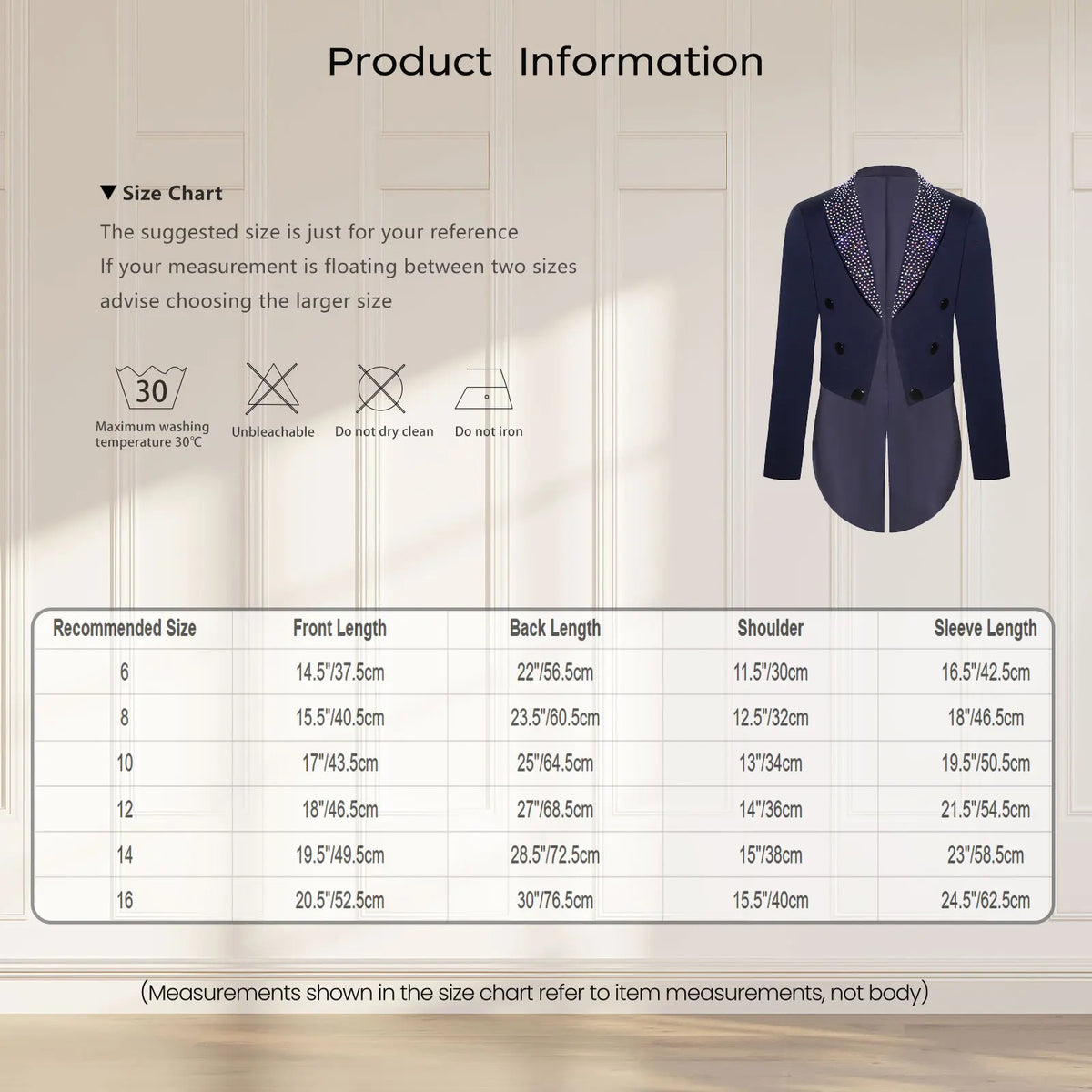 Elegant Boys Tuxedo Tailcoat Lapel Rhinestone Long Sleeve Open Front Blazer Outerwear Jacket Gentleman Formal Party Wedding Suit