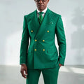 Classic African Suits For Men Formal Business Double Breasted Jacket Slim Fit Tuxedo 2 Piece Sets Man Party Wear Dinner Outfits
